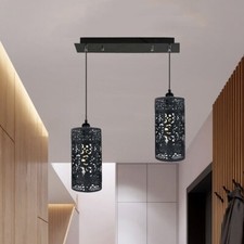 Plafoniera a sospensione 2 teste industriale sospesa vintage retrò