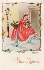 CECAMI  FIRMATA BARNINI  BUON NATALE LAMPIONE RAGAZZA CANE   FUNGHI PILZ  ANCORA