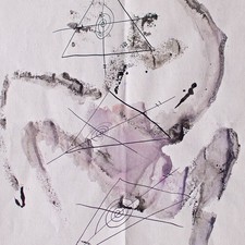 Timbro Alberto Porta Zush Evru lettera e acquerello autografato anni 80