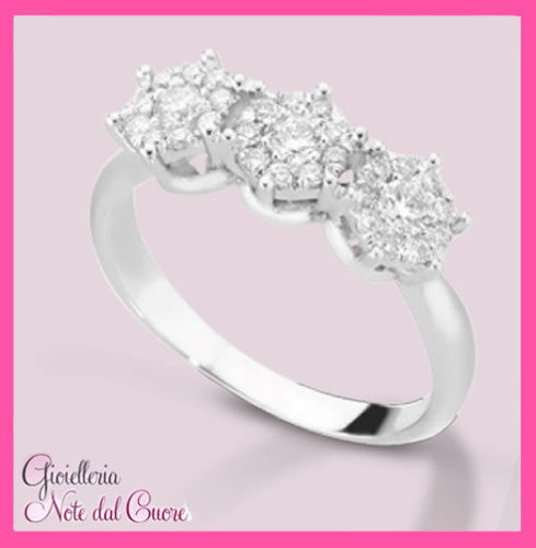 Anello trilogy oro bianco 18k - trilogy,