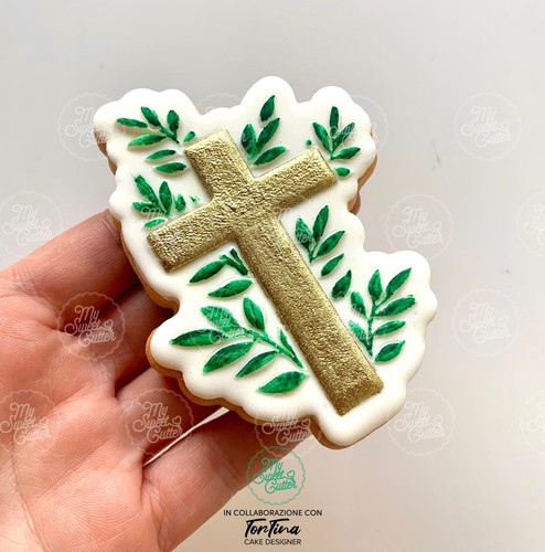 Comunione cresima croce foglie - cresima,