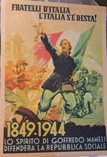 CARTOLINA MILITARE FASCISMO RSI FRATELLI D'ITALIA  FG NV