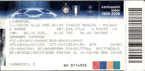 Biglietto inter liverpool - biglietto,