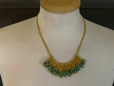 Collana oro 18 kt pendente giada vintage anni 60 collier catena 750 regalo donna