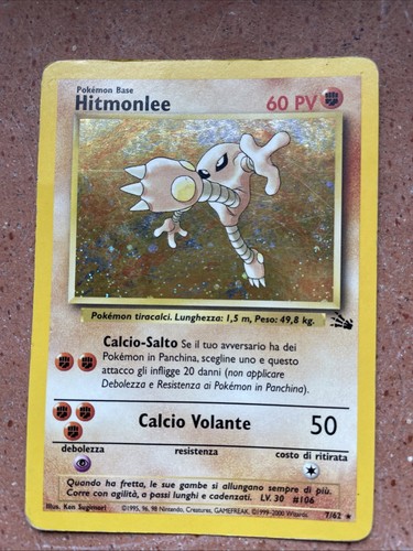 Carta pokemon hitmonlee 62 - pokemon, 7/62