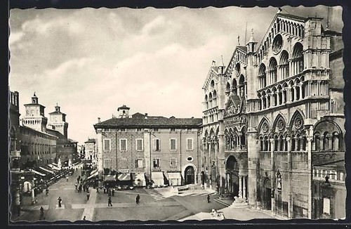 Cartolina ferrara piazza - ferrara,,