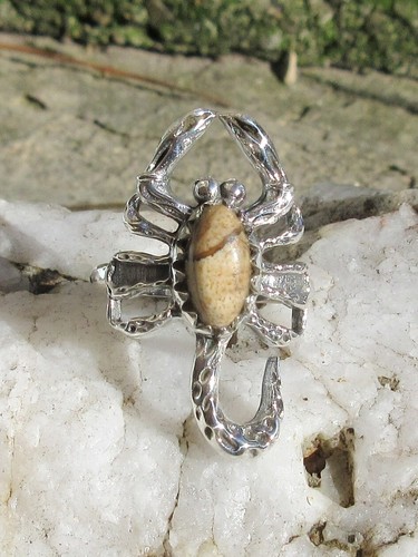 Anello scorpione con - Ω,