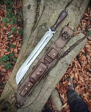 COLTELLO MACHETE FULL TANG PERSONALIZZATO FATTO A MANO A MOLLA ACCIAIO 5160 C...