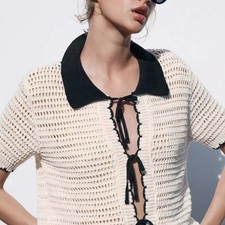 ZARA NWT Cream Crochet Knit