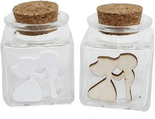 DLM-A186 Bomboniere 48 barattoli in vetro sposini per matrimonio anniversario