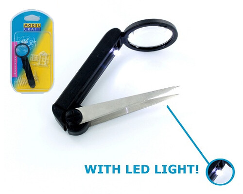 Pinzetta con lente - luce, a