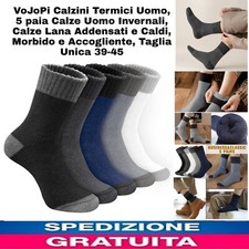 Calzini Termici Pesanti,5 paia Calze Uomo Invernali,Calze Lana Morbido,TG 39-45