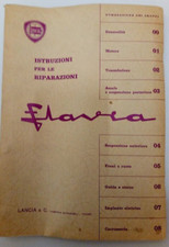 Lancia Flavia, Manuale d'Officina, Shop Manual, Libretto Officina, Originale 1961