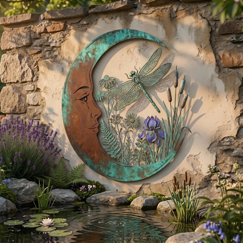 Dragonfly moon wall art - moon,