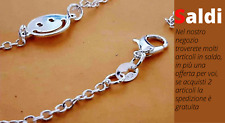 Bracciale in argento 925 con charm smile ciondolo per bimbo o ragazze