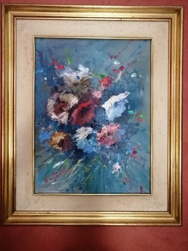 Quadro olio tela mazzo - su, di