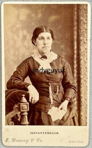 Cdv lady holding photo agate - lady,