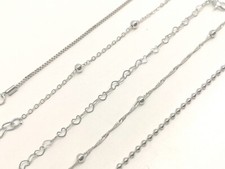 Set 5 Bracciali argentati minimal sottili Varie maglie Donna D49