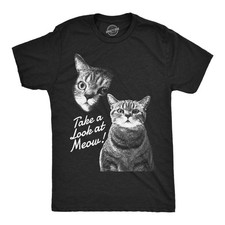 T-shirt uomo divertenti prendi un bottino a meow gatto sarcastico grafica novità maglietta per