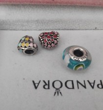 3 Charms Pandora: Murrina e Cuore Arcobaleno Iridescente + Slancio d'amore