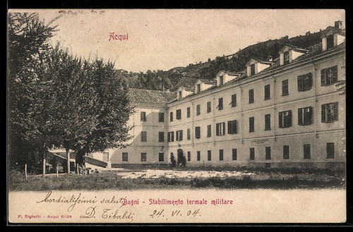 Cartolina acqui stabilimento - cartolina, acqui,