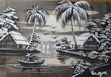 Quadro tessuto bianco e nero