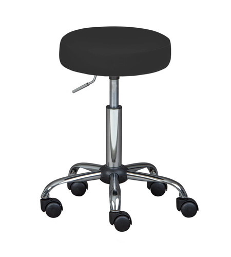Sgabello nero girevole con - pu,