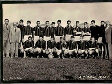 Cartolina calcistica formazione calcio A.C Milan 1954-55
