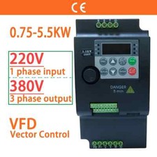 Convertitore di Frequenza Motore Inverter monofase da 220V a trifase 380 V 5,5kW