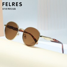 Occhiali da sole rotondi in metallo donna moda retrò outdoor festa ombra UV400