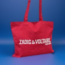 ZADIG & VOLTAIRE Tote Bag Red – Large Shopping Bag Style – Logo – Rare