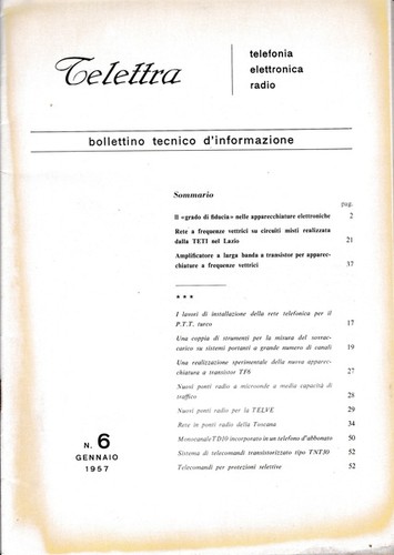 Telettra bollettino tecnico - bollettino,
