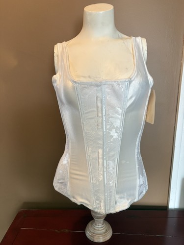 Top corsetto raso bianco