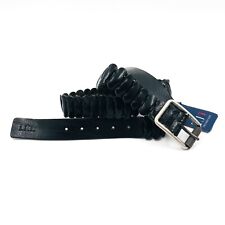 Cintura Intrecciata In Vera Pelle Nera Trussardi Jeans Taglia L XL RRP €166