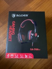 cuffie gaming rosse sades SA-708GT mai usate