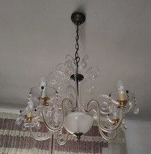 Lampadario antico vetro di