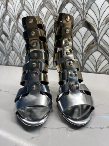 Sandali gladiatore argento