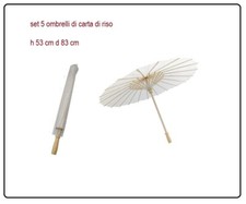 5 ombrelli bambu e carta