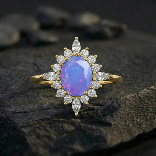 Anello fidanzamento opale - anello,