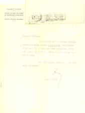 1962 Université de PARIS - Lettera Paul RENUCCI per ringraziamento - AUTOGRAFO