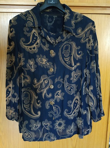 Top camicia blu e - top, marrone