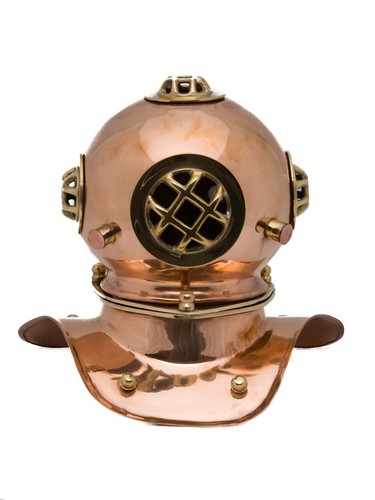 Vecchio casco immersione - vecchio, di