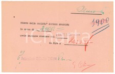 1938 CICLISMO MILANO Ricevuta Giuseppe OLMO - Ingaggio per  riunione AUTOGRAFO