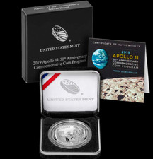 ?? USA 1 $ DOLLARO 2019 PROOF APOLLO XI CINQUANTENARIO SBARCO SULLA LUNA Ag