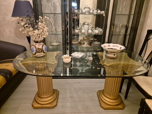 Tavolo vetro stile barocco - vetro,