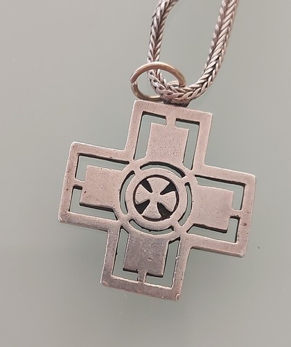 Catena croce vintage argento