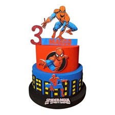 Torta Scenografica Spiderman in Polistirolo 70 cm Personalizzata con Nome ed Età