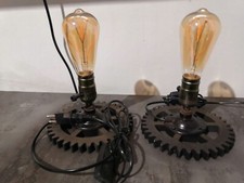 2 lampade lampada da comodino scrivania tavolo industrial vintage camera letto