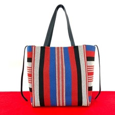 CELINE Hippo Phantom Tote Bag tela pelle Navy 61227