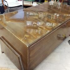 scrivania ufficio grande legno piano vetro